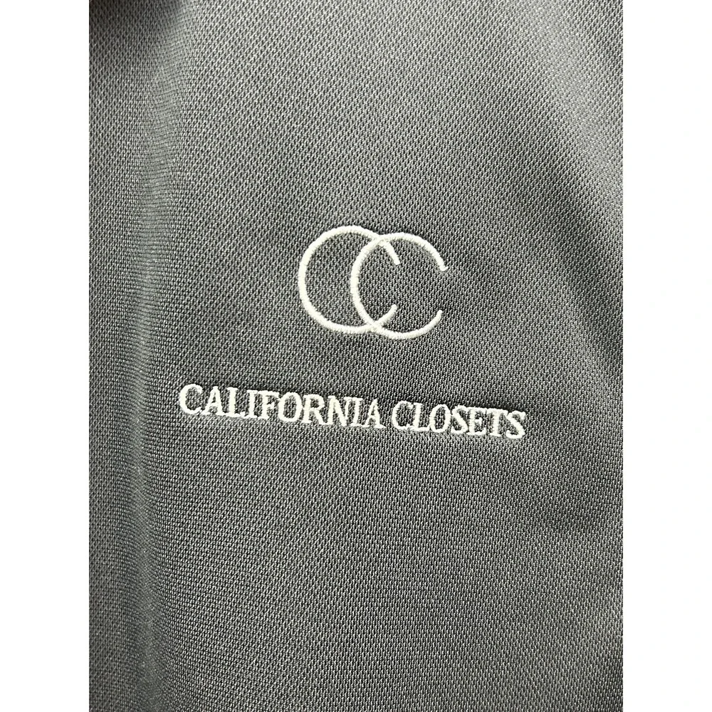 California Closets Sport-Tek Polo Mens Large Black Embroidered Performance Shirt